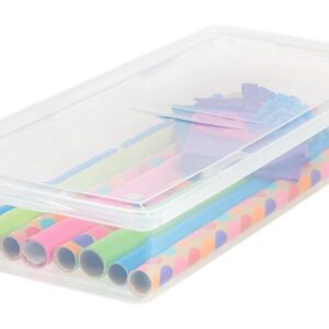 Clear Stackable Lidded Plastic Storage Container 41 Quart