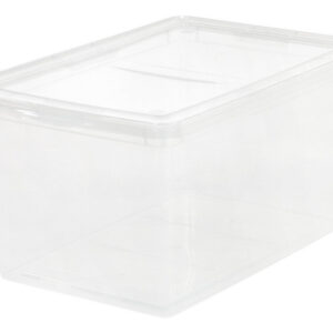 Clear Stackable Lidded Plastic Storage Container 58 Quart