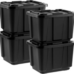 Heavy Duty Stackable Lidded Plastic Storage Container 11.5 Gallon