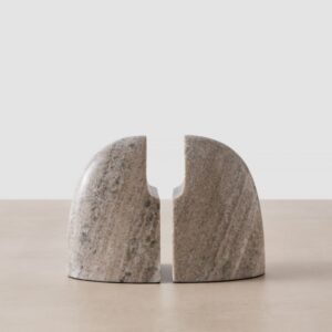 Refined Geometric Marble Bookend Set