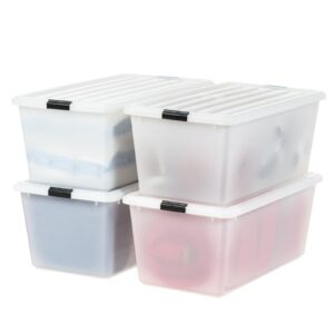 Clear Stackable Lidded Plastic Storage Container 91 Quart 4