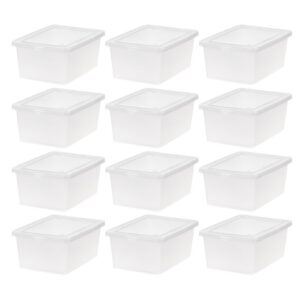 Clear Stackable Lidded Plastic Storage Container 14.5 Quart 12