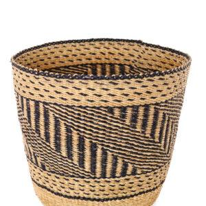 Inky and Natural Woven Basket Basket