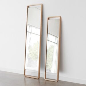 Refined Balanced Wood Floor Mirror