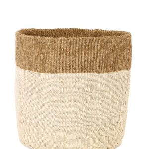 Large Cream and Khaki Sisal Basket Basket