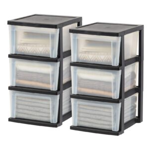 Clear 3 Drawer Storage Organizer 2 Pack