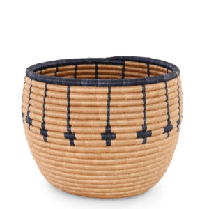 Rwandan Tan and Blue Arrow Basket