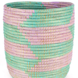 Aqua and Lavender Herringbone Bath Basket Basket