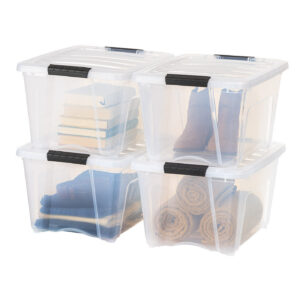Clear Stackable Lidded Plastic Storage Container 32 Quart 4