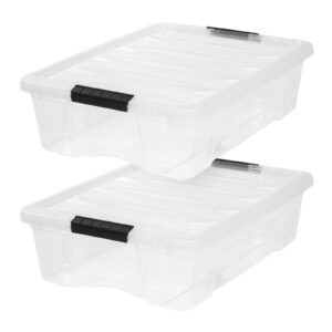 Stackable Lidded Plastic Storage Container 27 Quart 2 Pack