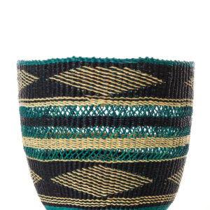 Teal & Midnight Blue Lace Weave Basket