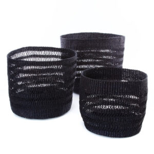 3-Piece Woven Midnight Lace Baskets