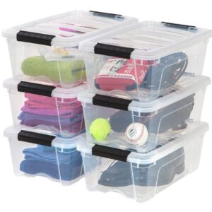Stackable Lidded Plastic Storage Container 12.75 Quart 6 Pack