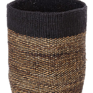 Tall Black Sisal and Banana Fiber Basket Basket