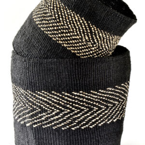 2-Piece Large Arrow Banana Fiber and Sisal Baskets