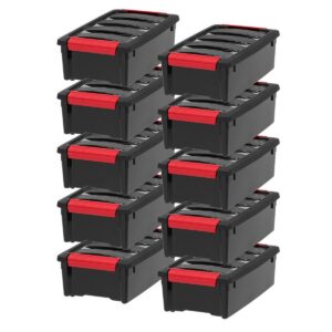 Stackable Lidded Plastic Storage Container 5 Quart