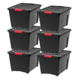 Stackable Lidded Plastic Storage Container 54 Quart