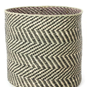 Black & Natural Woven Reed Reed Basket